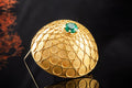 Broche Elisabeth avec émeraude orfèvrerie or jaune