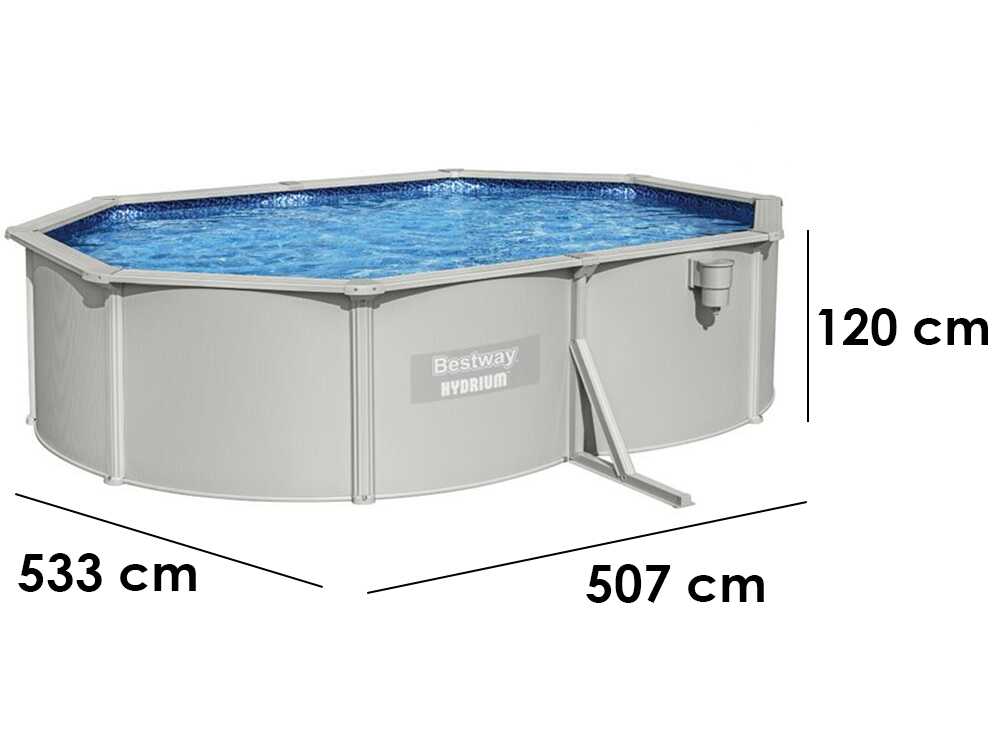 Bestway Hydrium 56586 - 500 x 360 x 120 cm - Schwimmbecken oval