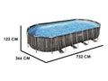 Bestway Power Steel 561ES - 732x366x122 cm - Schwimmbecken oval