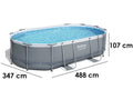 Bestway Power Steel 56448 - 488 x 305 x 107 cm - Schwimmbecken oval