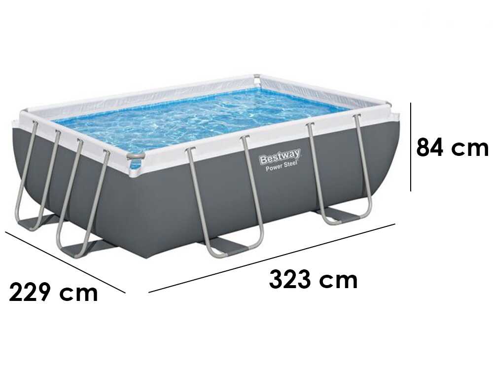 Schwimmbecken rechteckig Bestway Power Steel 56629 282x196x84 cm vue d'ensemble