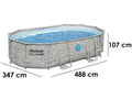 Bestway Steel Pro Max Splashview 56946 - 488x305x107 cm - Schwimmbecken oval für 7-8 personnes