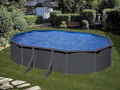 Gre Anthracite Oval 610 x 375 x 120 cm - Schwimmbecken hors-Boden in acier
