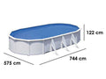 Gre Fidji Oval 730x375x120cm - Schwimmbecken hors-Boden in acier