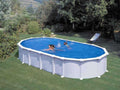 Gre Haiti Oval 730 x 375 x 132 cm - Schwimmbecken hors-Boden in acier - Traverses enterrées