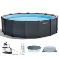 Schwimmbecken Rund Intex Graphite Grey Panel 26384NP