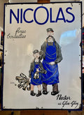 Plaque émaillée ancienne « NICOLAS – Nectar et Glou-Glou » – vers 1927