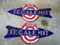Enseigne double face station TECALEMIT – Lot de 2 plaques émaillées