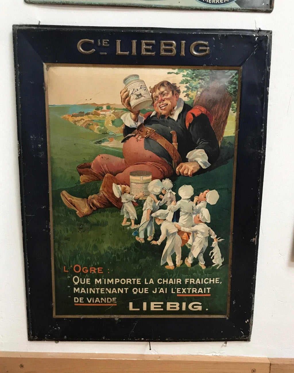 Tôle ancienne LIEBIG « Marmiton » – vers 1910 – Très Rare