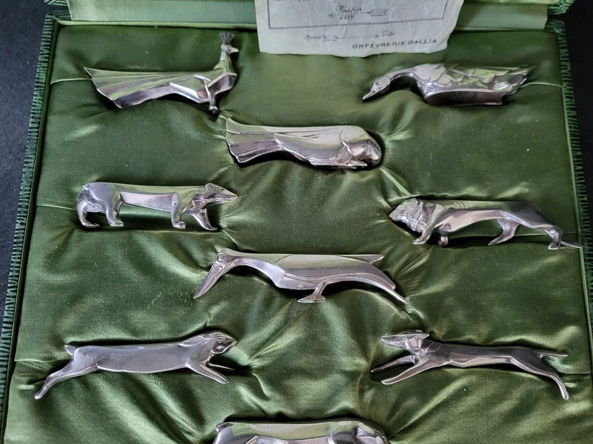 Coffret de 12 porte-couteaux animaux – Christofle Gallia (modèle Sandoz)