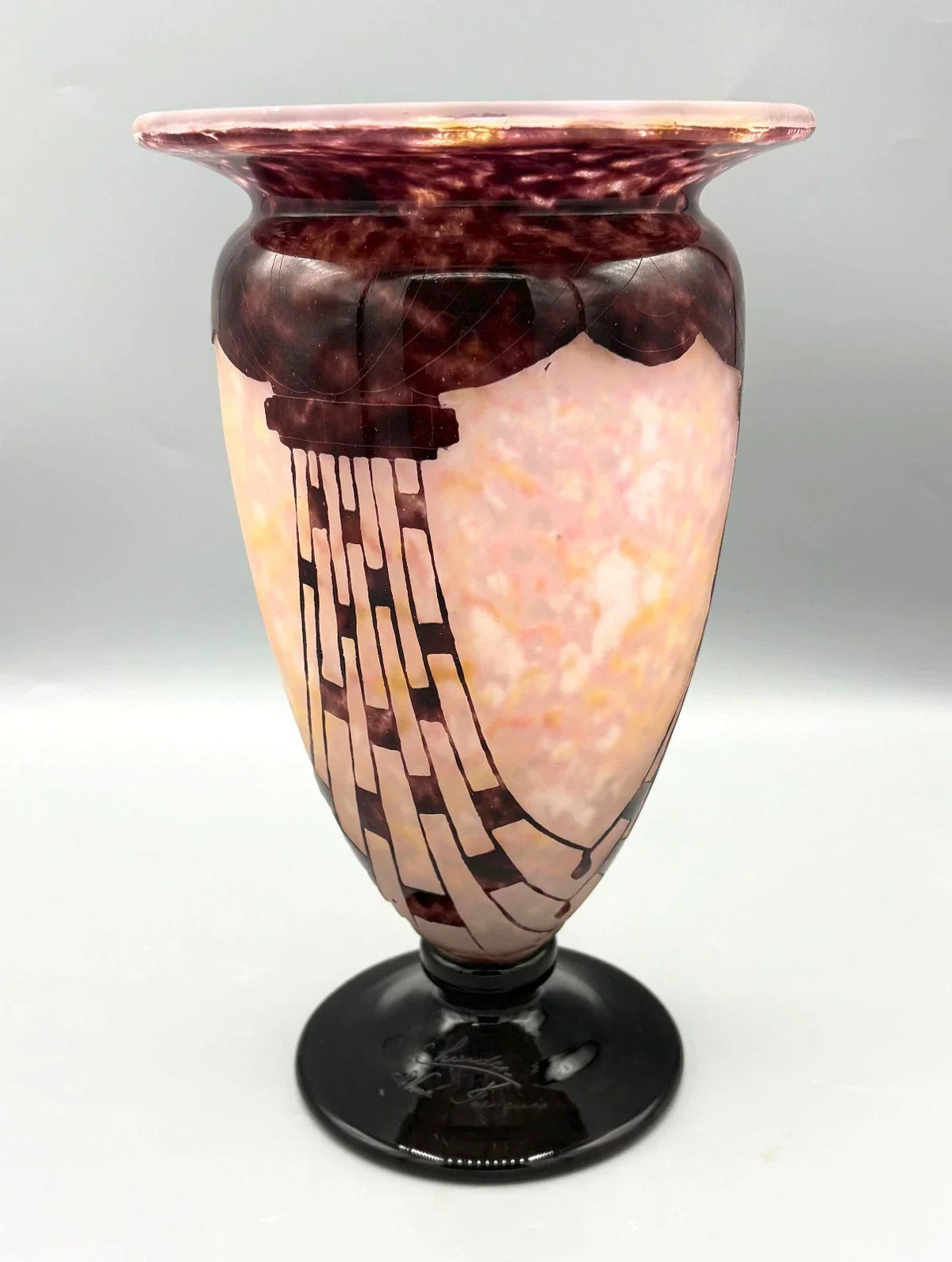 ART-DECO-VASE AUS GLASMASSE „COLLIERS“ VON SCHNEIDER LE GARDE FRANÇAIS, 1930