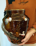 Vase cylindrique en verre émaillé