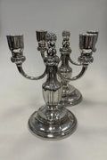 Paire de bougeoirs en argent