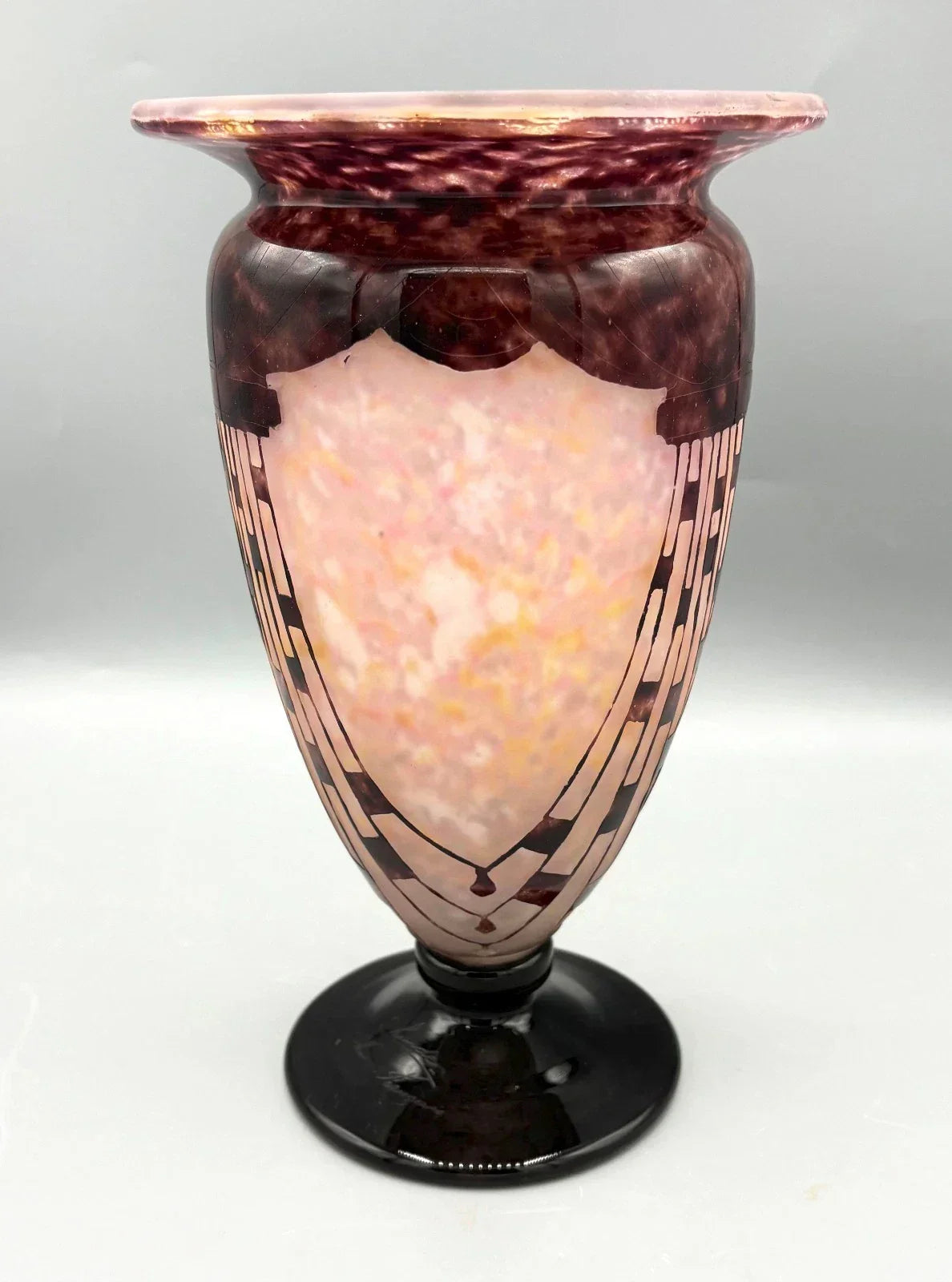 ART-DECO-VASE AUS GLASMASSE „COLLIERS“ VON SCHNEIDER LE GARDE FRANÇAIS, 1930