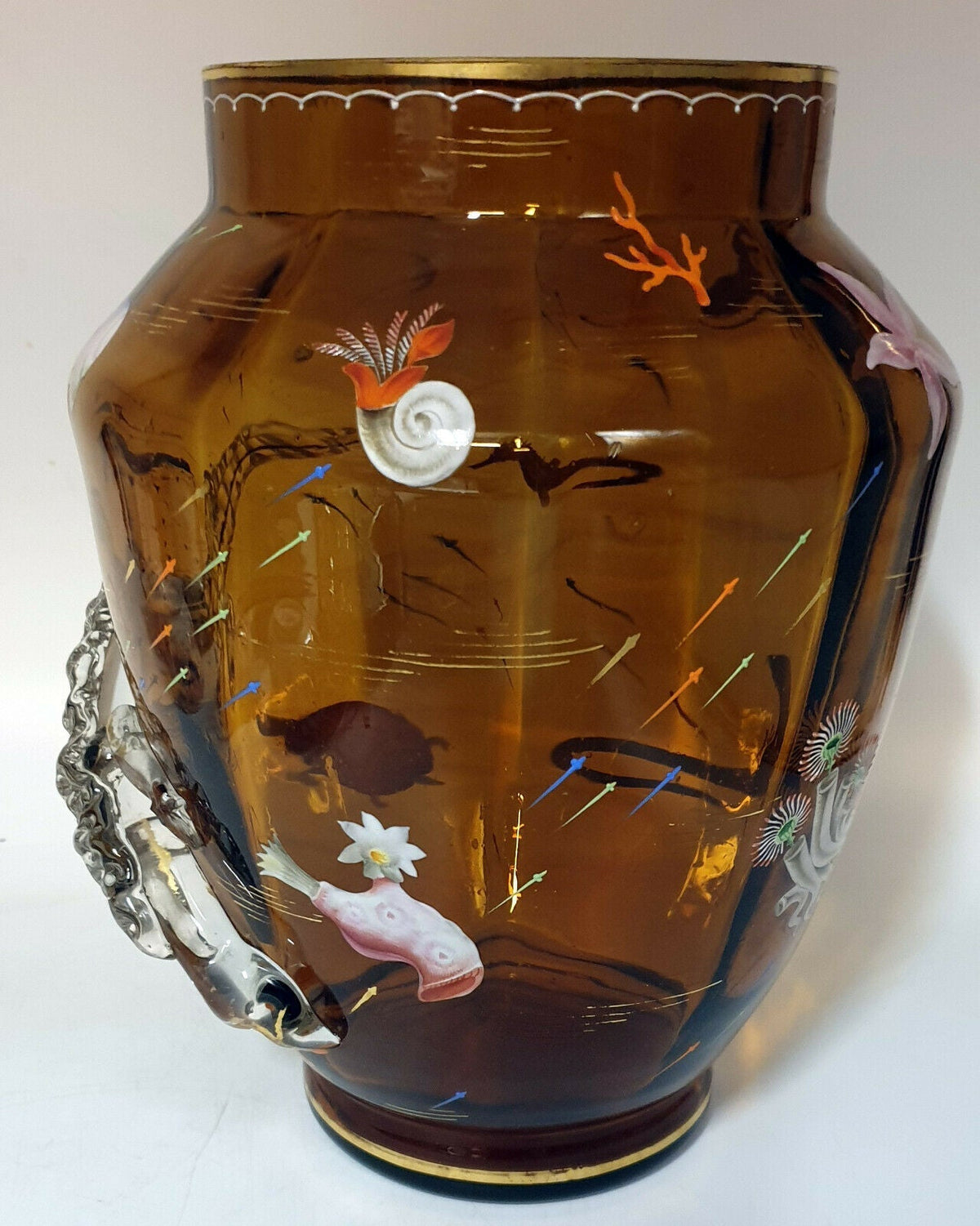 Zylindrische Vase aus emailliertem Glas