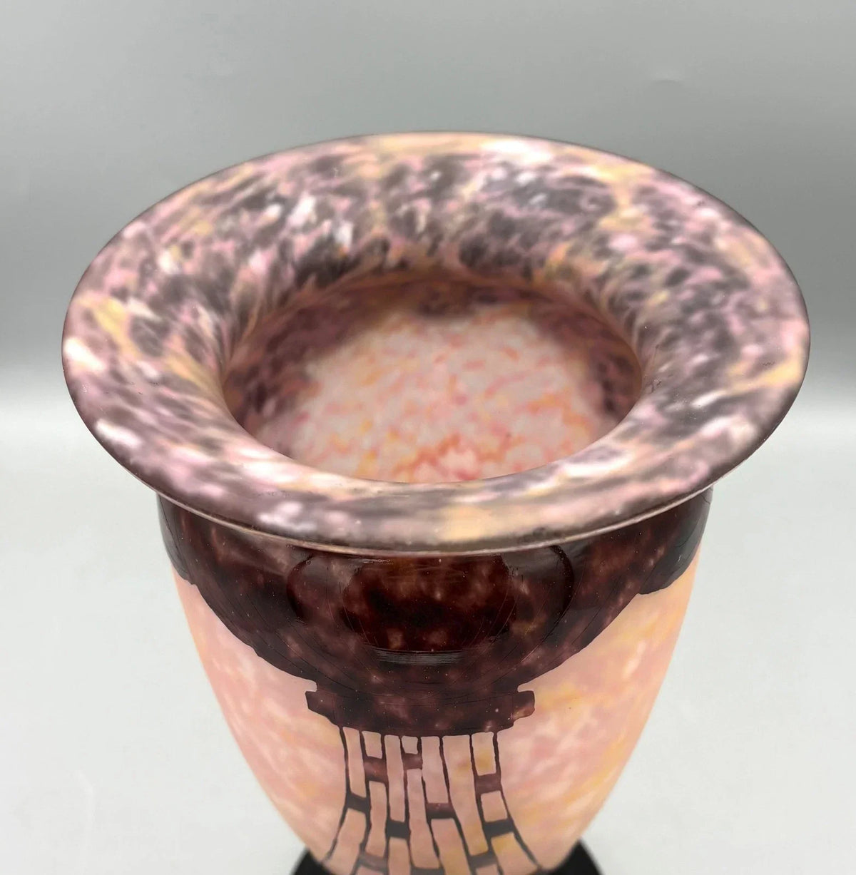 ART-DECO-VASE AUS GLASMASSE „COLLIERS“ VON SCHNEIDER LE GARDE FRANÇAIS, 1930