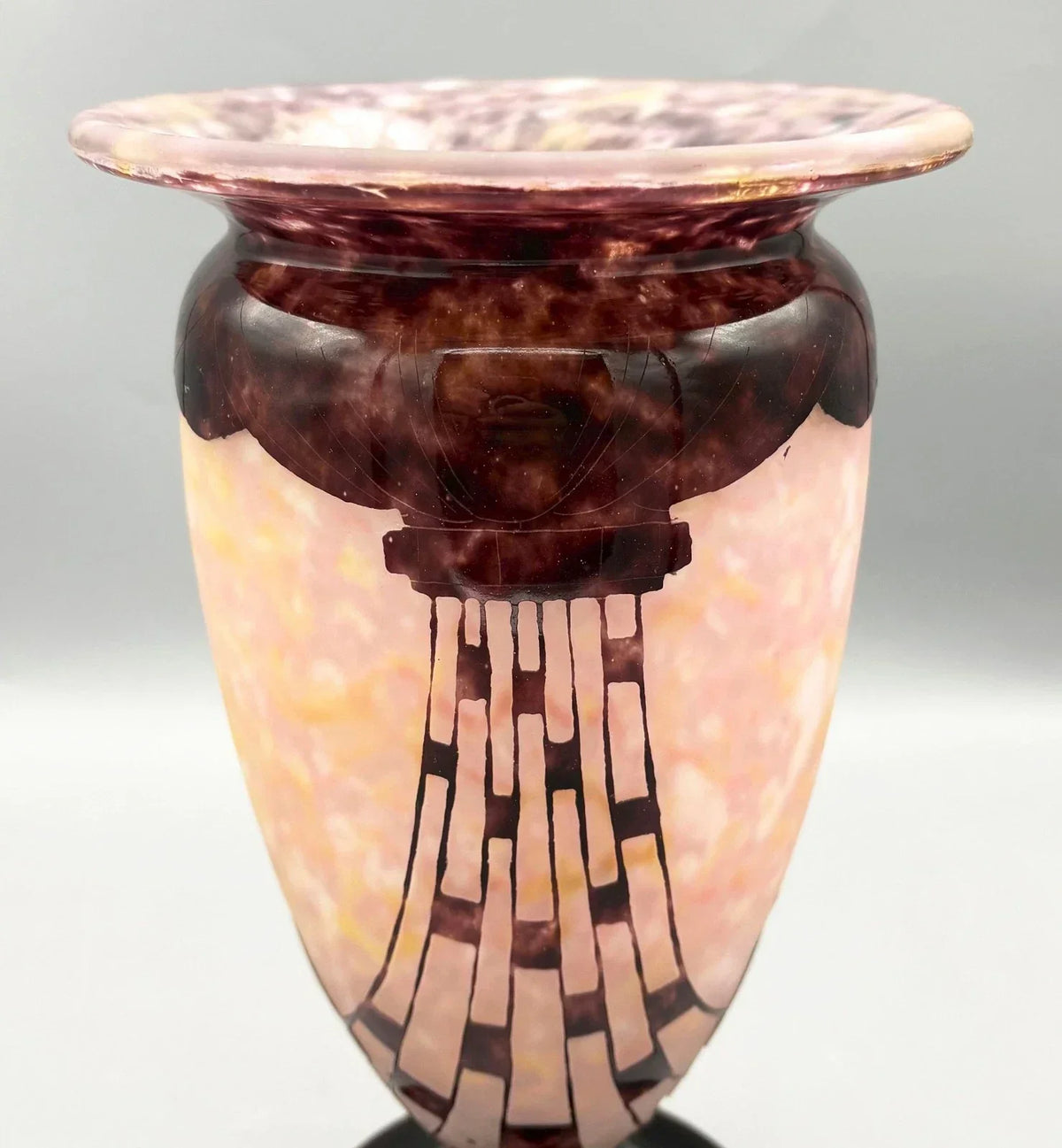 ART-DECO-VASE AUS GLASMASSE „COLLIERS“ VON SCHNEIDER LE GARDE FRANÇAIS, 1930