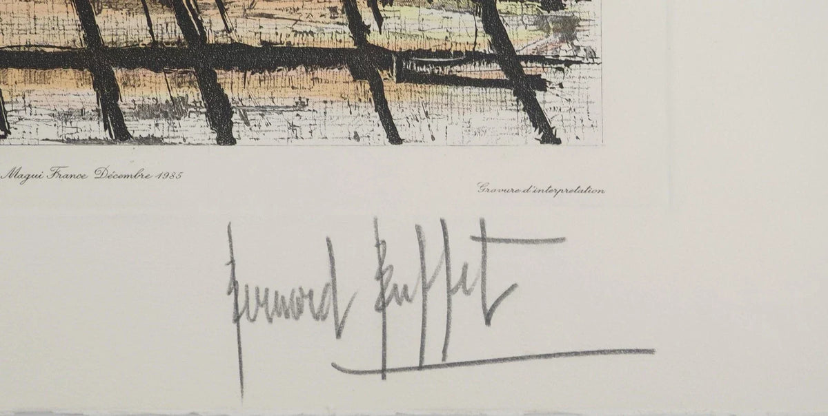 Bernard BUFFET – L’église San Giorgio à Venise – Gravure signée (1985)