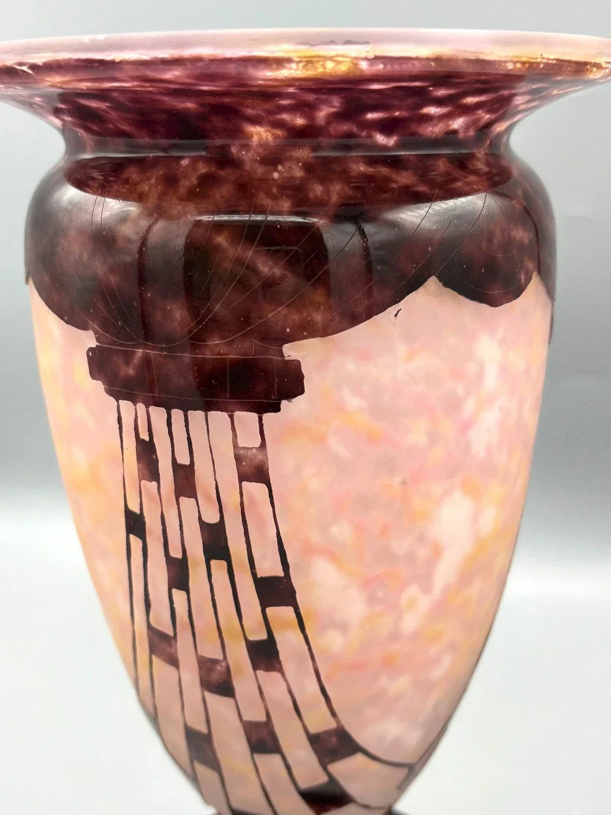 ART-DECO-VASE AUS GLASMASSE „COLLIERS“ VON SCHNEIDER LE GARDE FRANÇAIS, 1930