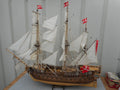 GRANDE MAQUETTE DE BATEAU "VOILIER EPOQUE 1970-1980 EN BOIS