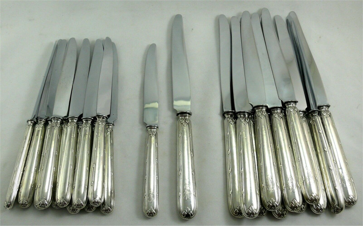 Coffret de 24 couteaux argent fourré modèle Rubans Minerve