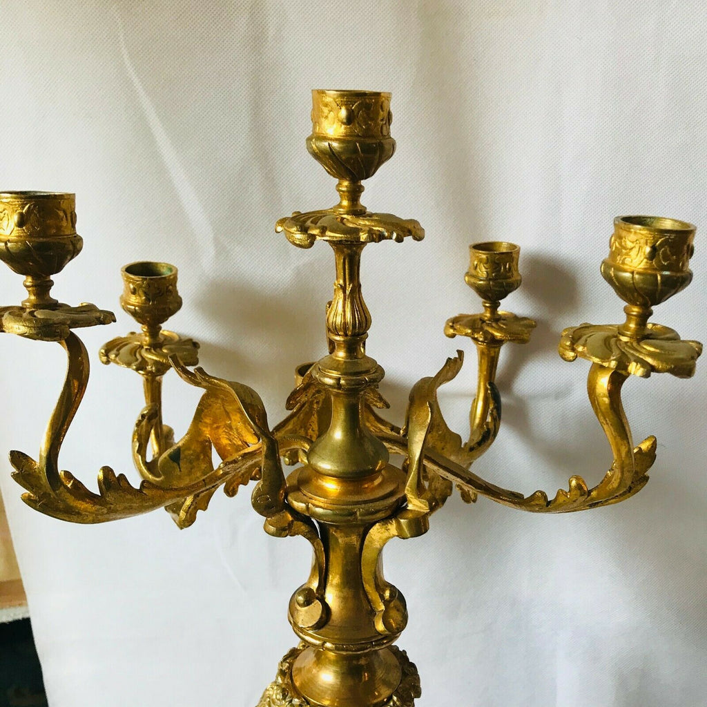 Paire de bougeoirs en bronze doré d'époque NAPOLEON III