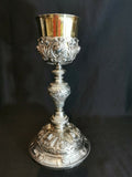Ancien calice en argent massif et vermeil
