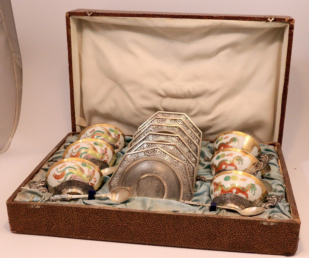 Service à thé argent porcelaine argent 1900