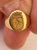 Ancienne chevalière or 18 carats Armoiries
